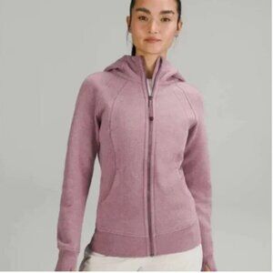 Lululemon Scuba Hoodie Jacket Light Cotton Fleece Heathered Velvet Dust Size 6